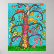 Arbre de chat de la vie posters