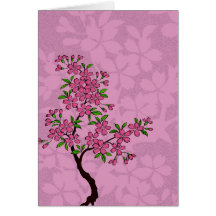 Arbre de fleurs de cerisier cartes de vœux