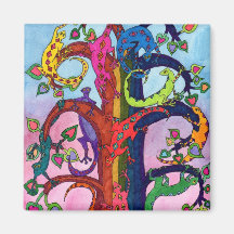 Arbre de Gecko de la vie Magnets