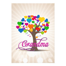 Arbre de grand-maman des coeurs de la vie invitations