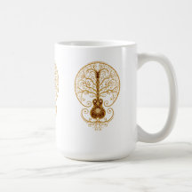 Arbre de guitare de Brown de la vie d'or Mugs