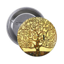 Arbre de Gustav Klimt de bouton de la vie Pin's Avec Agrafe