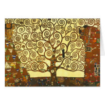 Arbre de Gustav Klimt de carte de note de la vie