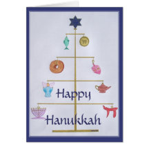 ARBRE DE HANOUKKA CARTE DE VŒUX