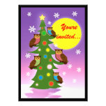 Arbre de hibou de Noël Faire-parts