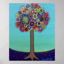 ARBRE DE LA PEINTURE DE LA VIE AFFICHE