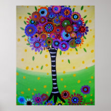 ARBRE DE LA PEINTURE DE LA VIE AFFICHE