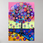 ARBRE DE LA PEINTURE LUNATIQUE D'ARBRE DE LA VIE POSTERS