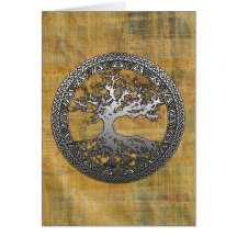 Arbre de la vie argenté cartes de vœux