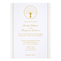 Arbre de la vie d'or - faire-part de mariage juif