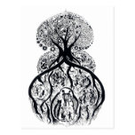 ARBRE de la VIE - noir et blanc Carte Postale