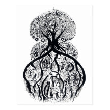 ARBRE de la VIE - noir et blanc Carte Postale