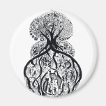 ARBRE de la VIE - noir et blanc Aimants Pour Réfrigérateur