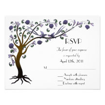 arbre de la vie RSVP (mauve) Faire-part Personnalisables