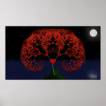 Arbre de l'amour - fractale de coeur (bonne pluie) affiches