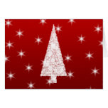 Arbre de Noël blanc avec des étoiles sur le rouge Cartes