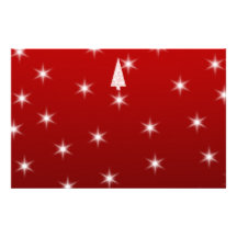 Arbre de Noël blanc avec des étoiles sur le rouge Papiers À Lettres