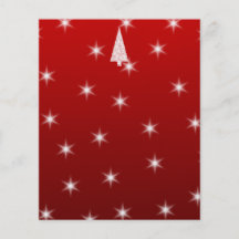 Arbre de Noël blanc avec des étoiles sur le rouge Prospectus Customisé