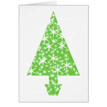 Arbre de Noël dans vert et le blanc Carte De Vœux