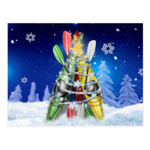 Arbre de Noël de kayak - carte postale