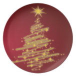 arbre de Noël d'or Assiette
