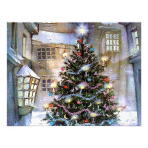 Arbre de Noël sur la rue Carton D'invitation