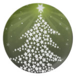arbre de Noël vert Assiettes Pour Soirée