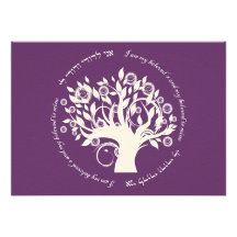 Arbre de pourpre de mariage juif de la vie bristol personnalisé
