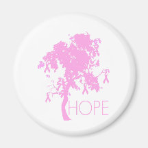 Arbre de ruban rose d'espoir aimant
