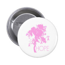 Arbre de ruban rose d'espoir badge