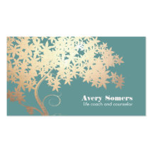 Arbre de santé et de santé Teal de la vie Modèle De Carte De Visite