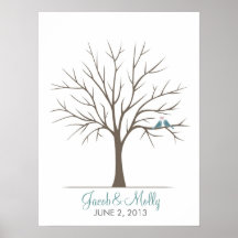 Arbre d'empreinte digitale de mariage - inséparabl poster