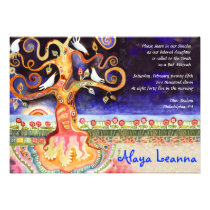 Arbre d'invitation de bat mitzvah de barre de colo invitations