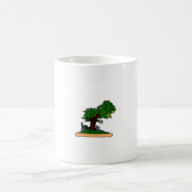 Arbre droit de bonsaïs de Penjing avec la roche da Tasse