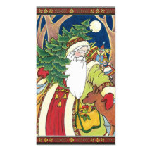 Arbre et cerfs communs de Noël vintage de Nicholas Cartes De Visite Professionnelles
