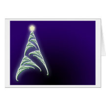 Arbre et étoile de Noël Carte De Vœux