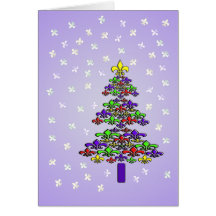 Arbre et neige de Noël de Fleur de Lys Cartes