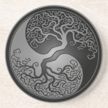 Arbre foncé de Yin Yang Dessous De Verres
