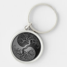 Arbre foncé de Yin Yang Porte-clefs