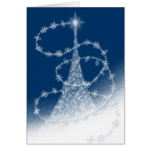 Arbre givré carte de vœux