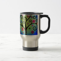 Arbre lunatique de la peinture de la vie mug à café