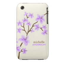 Arbre pourpre de fleurs de cerisier coque Case-Mate iPhone 3