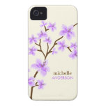 Arbre pourpre de fleurs de cerisier coques iPhone 4 Case-Mate