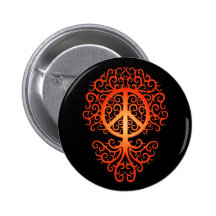 Arbre, rouge et noir de paix pin's