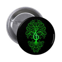Arbre, vert et noir de clef triple badge