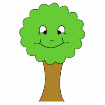 Arbre vert heureux mignon. Sur le blanc Découpages En Acrylique