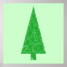 Arbre vert. Noël, sapin, arbre à feuillage persist Affiches