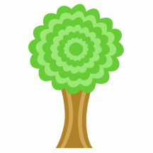 Arbre vert. Sur le fond blanc Découpage En Acrylique