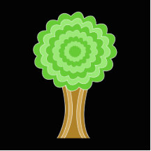 Arbre vert. Sur le fond noir Photo Sculpture