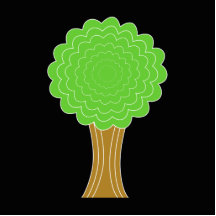 Arbre vert. Sur le fond noir Photo Sculptures